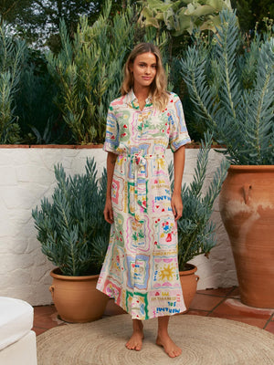 Jaase Pepper Midi Shirt Dress with Collar Buttons - La Mer - Style House Fashion Jaase