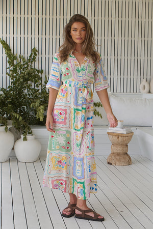 Jaase Pepper Midi Shirt Dress with Collar Buttons - La Mer - Style House Fashion Jaase