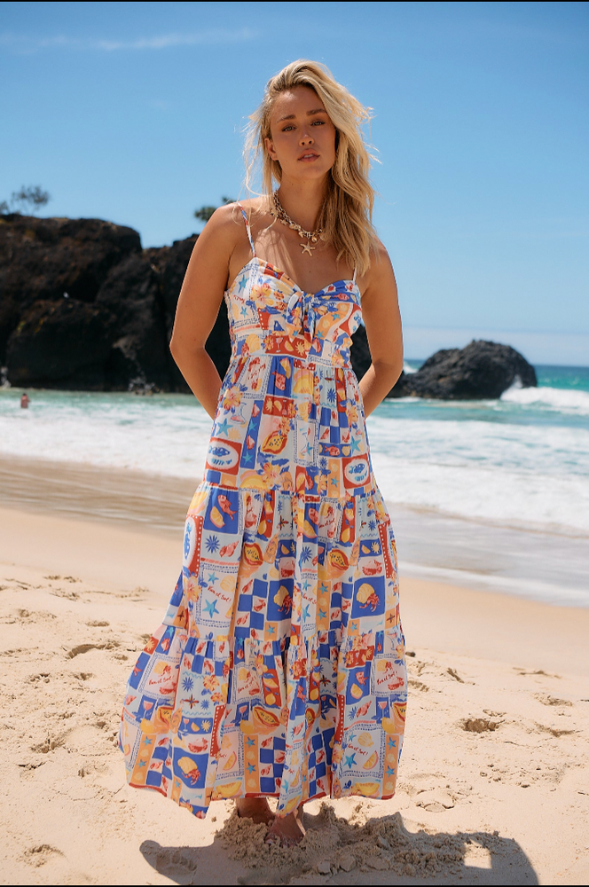 Jaase Bambi Maxi Dress with Adjustable Strap Shirred Back - Viva De Sol