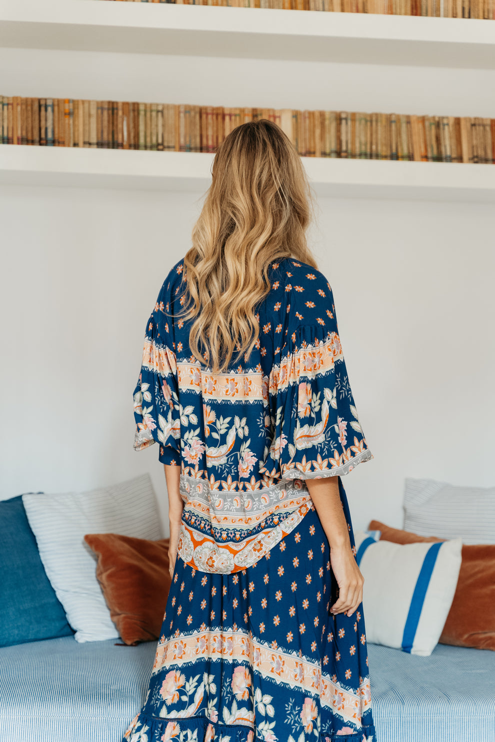 Jaase Marfa Blouse Top with Tie Front Long Cuff Sleeve - Asha - Style House Fashion