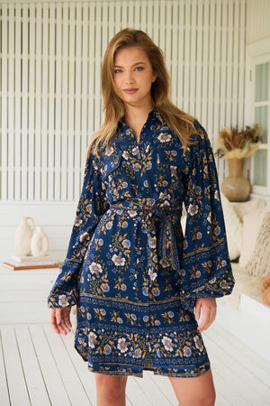 Jaase Beverly Shirt Dress with Collar Buttoned Front - Adeline - Style House Fashion Jaase