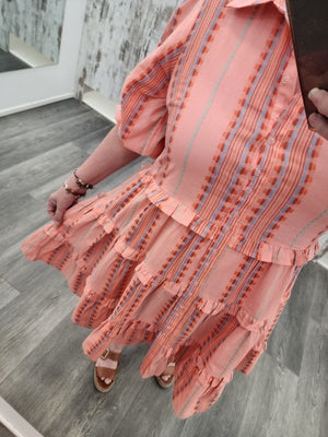 Joop & Gypsy Carolina Cotton Dress with V-Neck Collar Pockets - Apricot Dreams - Style House Fashion Joop and Gypsy Joop and Gypsy Joop and Gypsy Joop and Gypsy