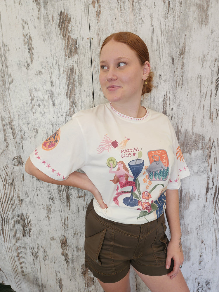 Label Of Love Martini Club Oversized Vintage T-Shirt