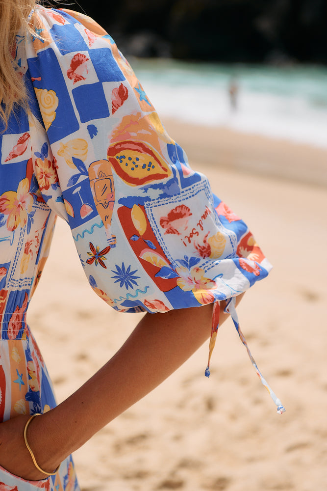 Jaase Molli Maxi Dress with Half Sleeve V Neck Pockets - Viva De Sol