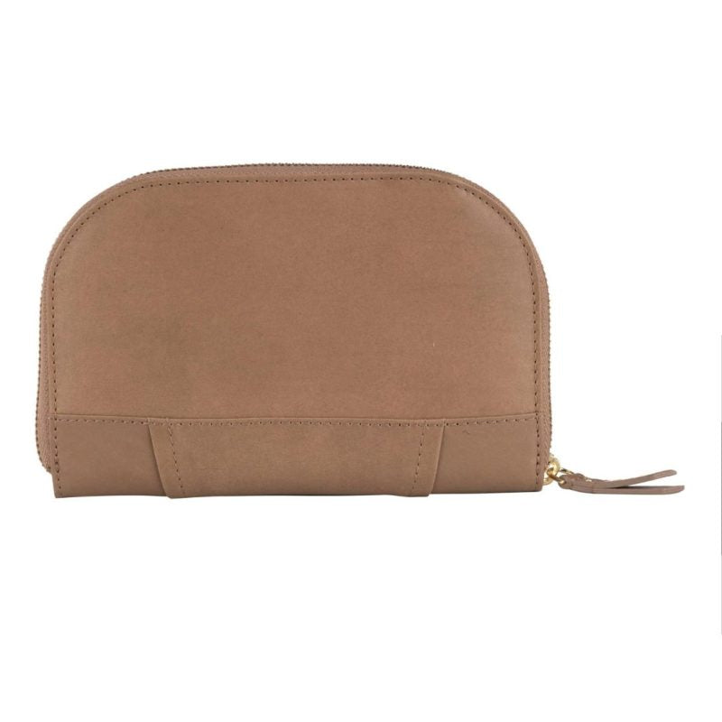 Adessa Essen Genuine Leather Half Moon Wallet - Mushroom