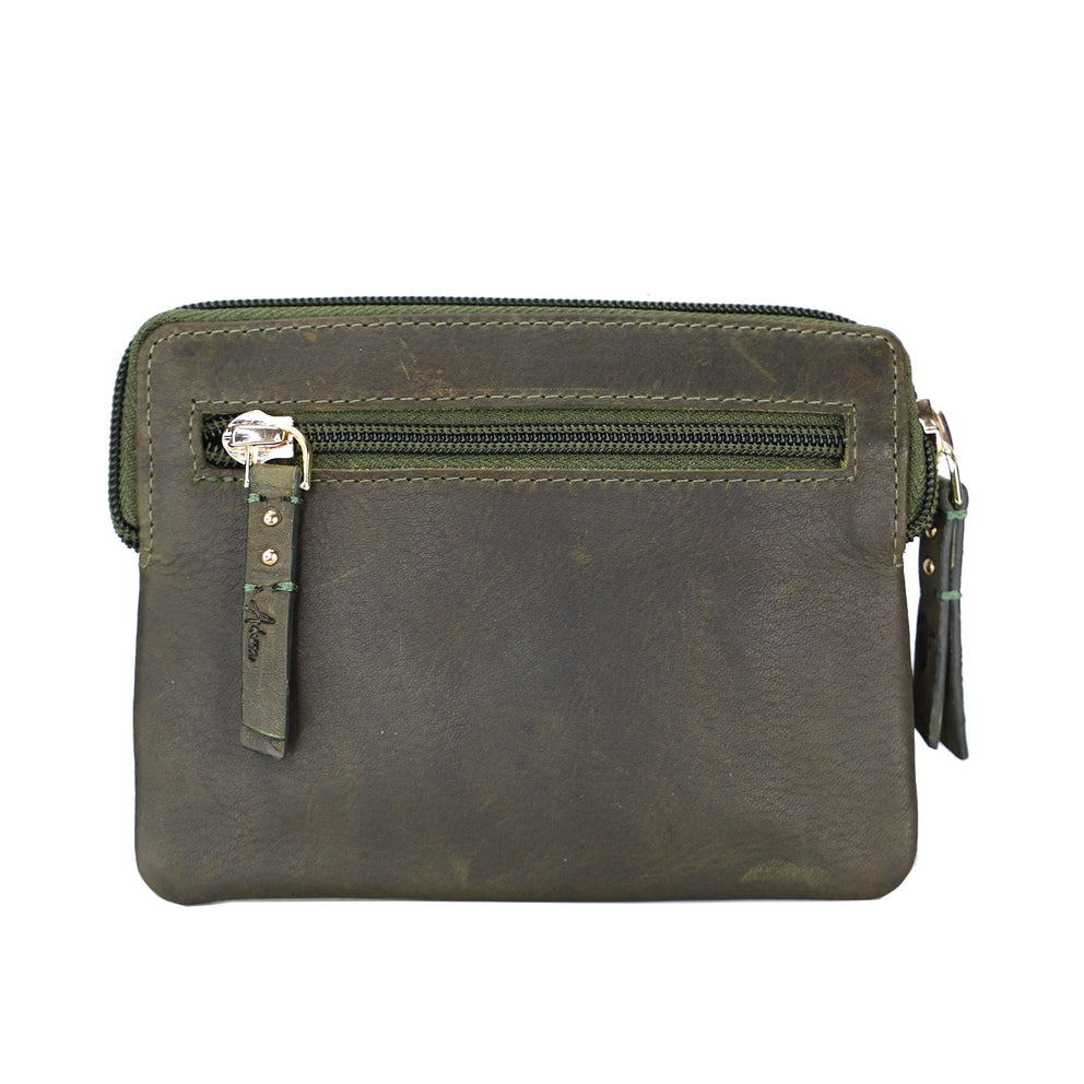 Adessa Dili Genuine Leather Coin Wallet - Khaki