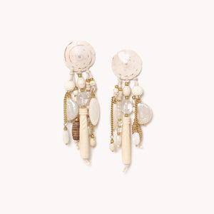 Nature Bijoux Pondichery Multidangle Mother Of Pearl Shell Statement Earrings