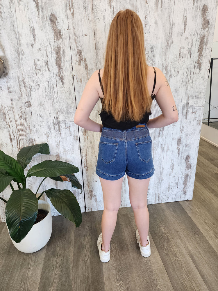 Country Denim Sam High Rise Stretch Shorts - Dark Blue - Style House Fashion Country Denim Country Denim Country Denim Country Denim Country Denim Country Denim