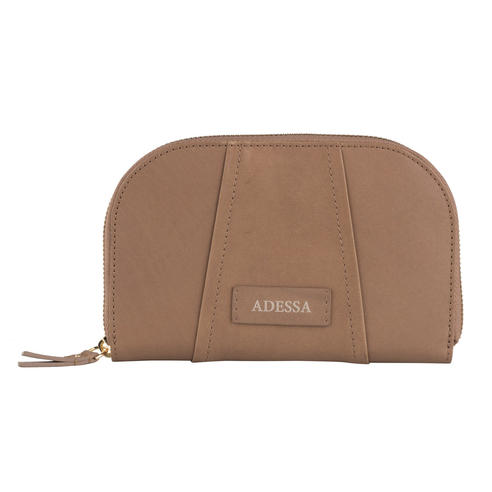 Adessa Essen Genuine Leather Half Moon Wallet - Mushroom