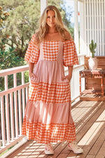 Jaase Meg Maxi Dress with Shirred Bodice Pockets Puff Sleeve - Winny