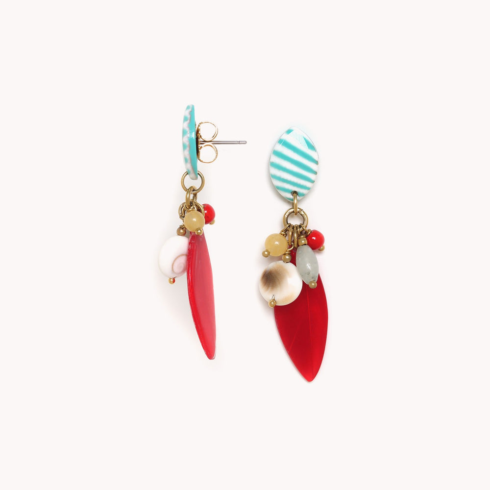 Nature Bijoux Euphoria Red Shell Post Earrings