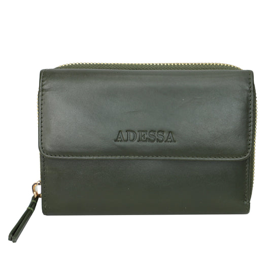 Adessa Dijon Genuine Leather Wallet - Khaki