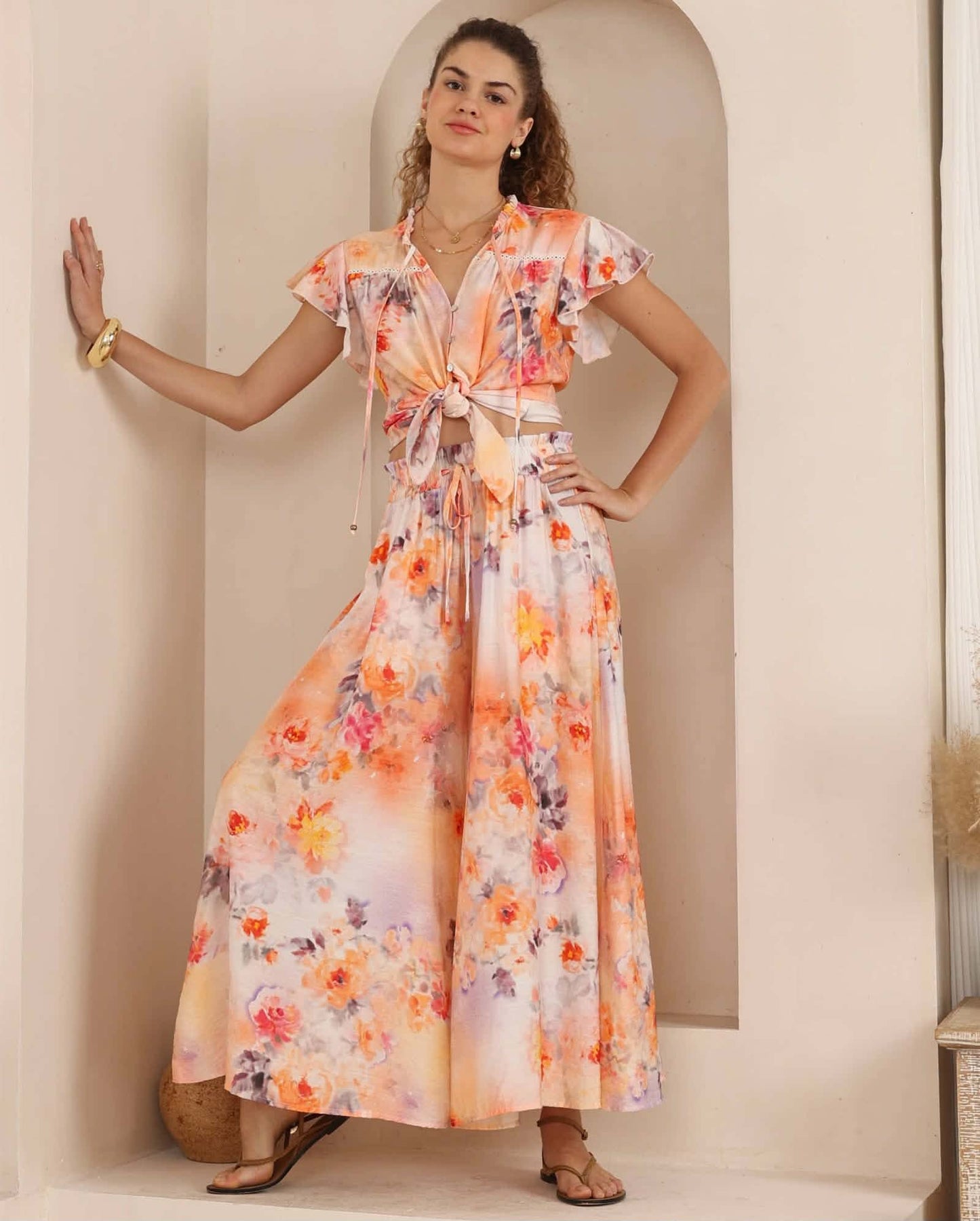 Iris Maxi Jazz Bohemian Blouse V Neck Buttoned - Pixie - Style House Fashion