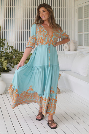 Jaase Tessa Maxi Dress with Drawstring Waist - Arabian Nights - Style House Fashion