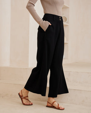 Joplin Silk Linen Pants - Black - Style House Fashion