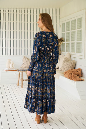 Jaase Stephanie Maxi Dress Long Billowy Shirred Sleeve - Adeline - Style House Fashion Jaase