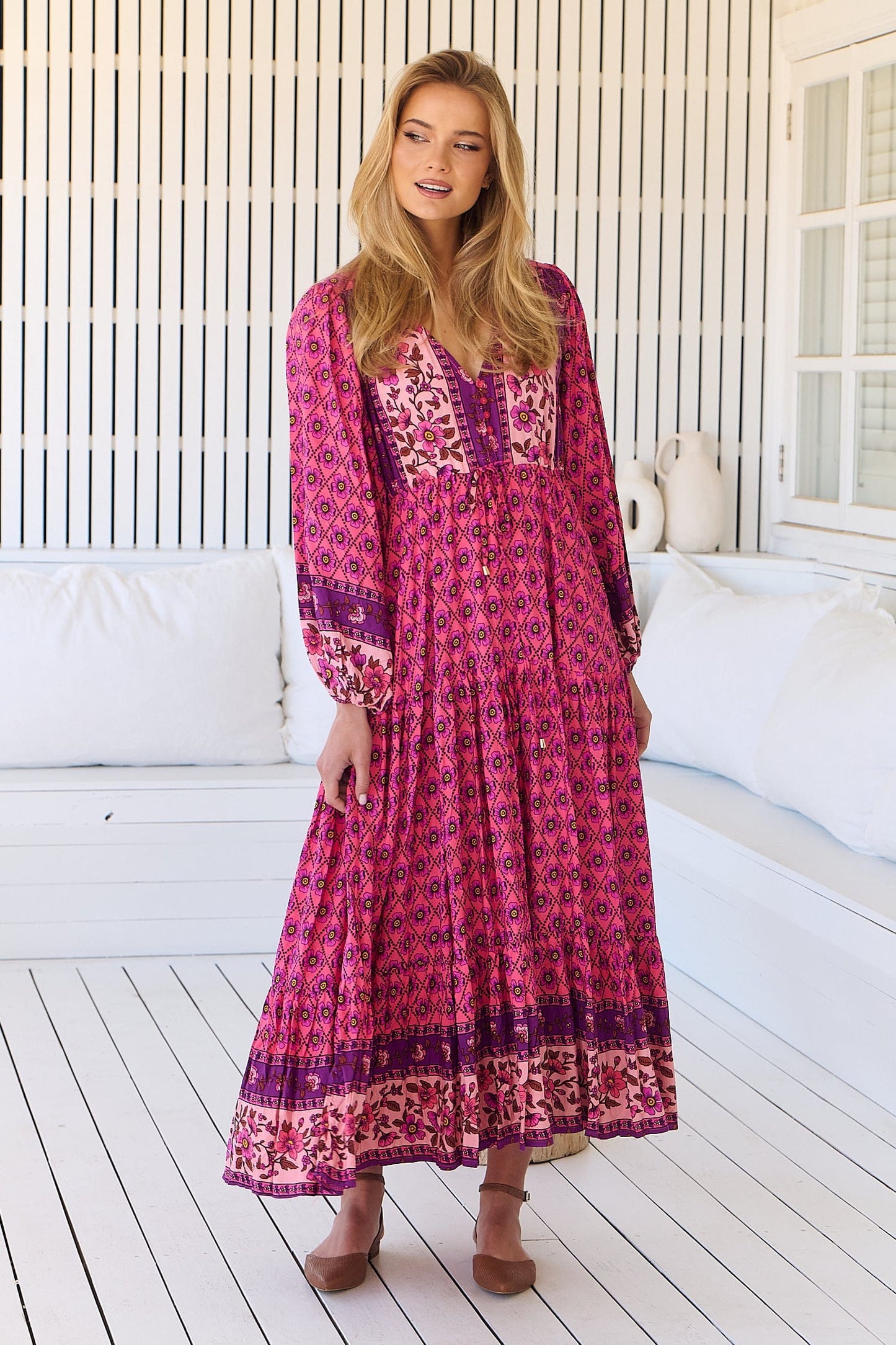 Jaase Teresa Maxi Dress Long Billowy Sleeve - Jolene - Style House Fashion Jaase