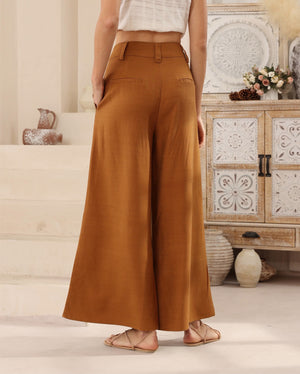 Iris Maxi Joplin Silk Linen Pants - Rust - Style House Fashion Iris Maxi