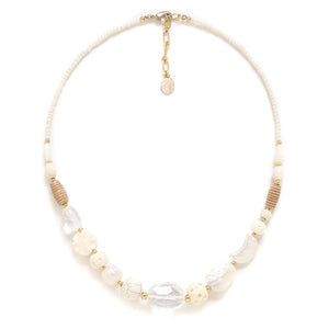 Nature Bijoux Pondichery Mother Of Pearl Quartz Shell Necklace