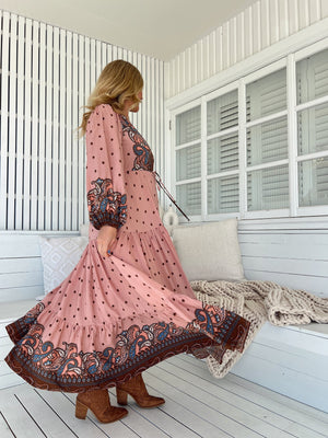 Jaase Teresa Maxi Dress Long Billowy Sleeve - Seraphina - Style House Fashion Jaase
