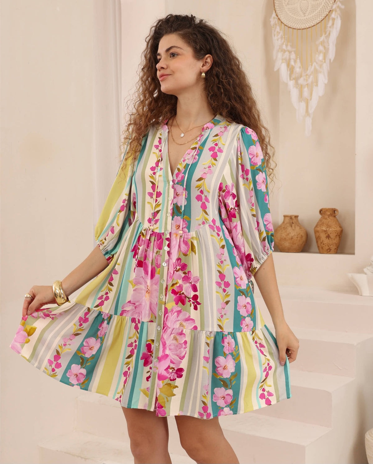 iris flared maxi dress Jessica Bara Barrie Bubble Flare Long Sleeve Mini Dress main image 0