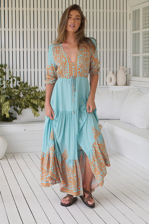 Jaase Tessa Maxi Dress with Drawstring Waist - Arabian Nights - Style House Fashion