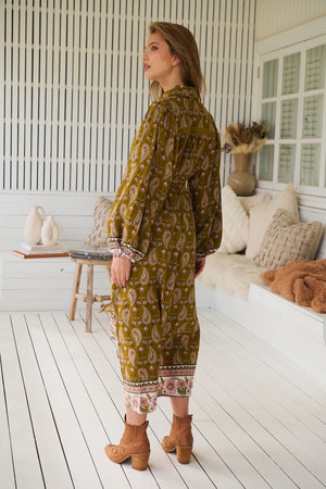 Jaase Whitney Shirt Maxi Dress with Collar Buttoned Front Lace Detail - Amalie - Style House Fashion Jaase Jaase Jaase