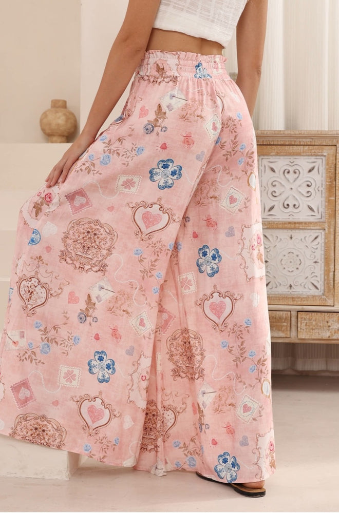 Iris Maxi Palazzo Pants with Drawstring Waist Wide Leg - Lorraine