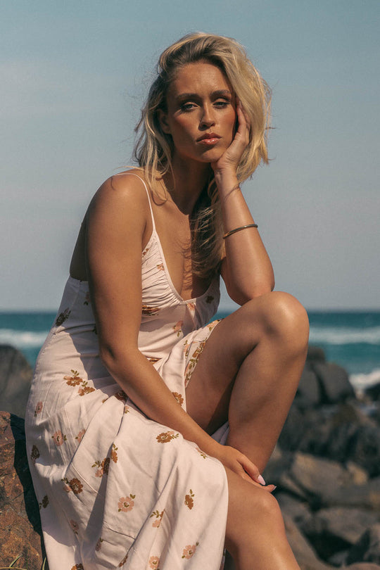 Jaase Porter Slip Dress with Adjustable Straps V-Neck - Vintage Sol