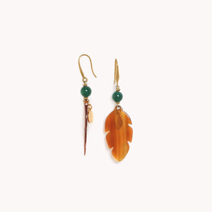 Nature Bijoux Euphoria Yellow Mother Of Pearl Feather Earrings - Style House Fashion Nature Bijoux Nature Bijoux Nature Bijoux