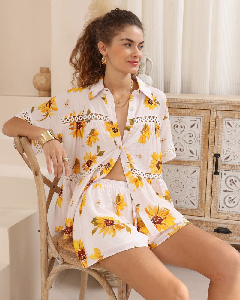 Iris Maxi Sam Shorts with Drawstring High Waist - Daisy