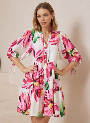 Iris Maxi Emma Mini Dress Pockets - Pink Dahlia - Style House Fashion Iris Maxi