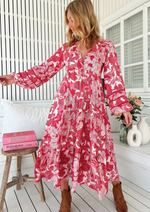 Jaase Eve Midi Dress with Long Billowy Sleeve - Soulina - Style House Fashion Jaase