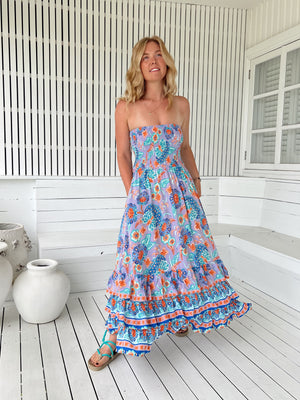 Jaase Samba Maxi Dress with Shirred Bodice Pockets Strapless - Daydreamer