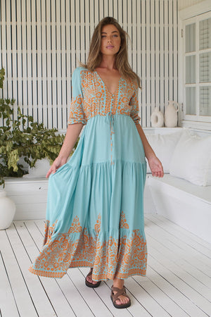 Jaase Tessa Maxi Dress with Drawstring Waist - Arabian Nights - Style House Fashion