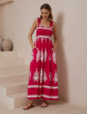 Iris Maxi Allira Maxi Dress - White Pink Flourish - Style House Fashion Iris Maxi