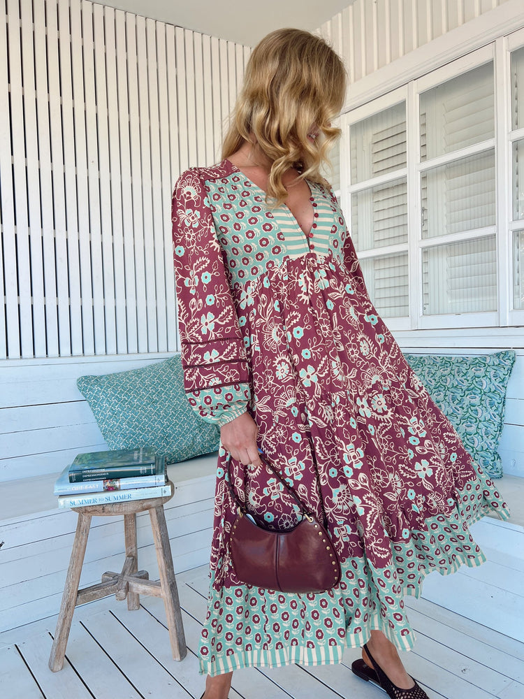 Jaase Eve Midi Dress with Long Billowy Sleeve - Athena - Style House Fashion Jaase Jaase