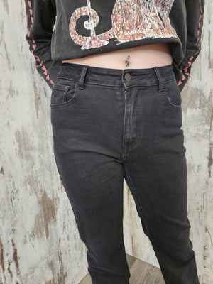 Country Denim Izzy Stretch High Rise Straight Leg Denim Jeans - Black