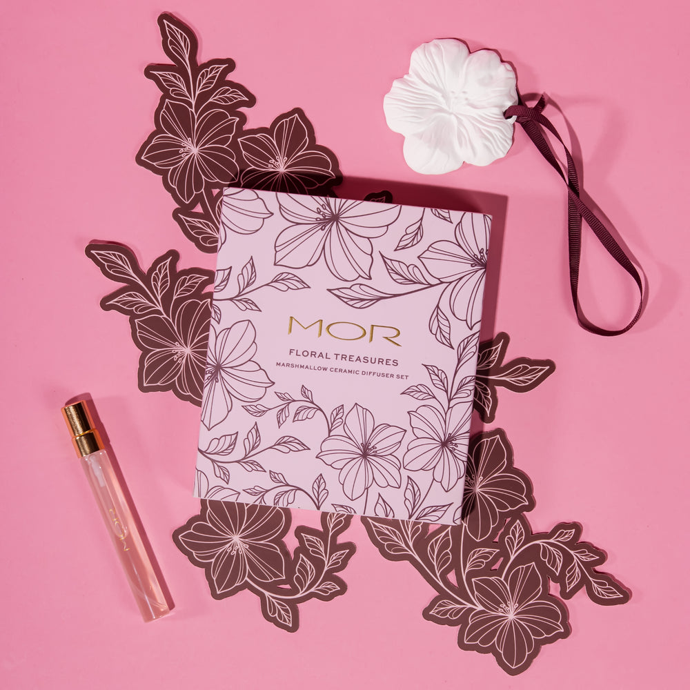 MOR Floral Treasures Marshmallow Ceramic Diffuser Set - Style House Fashion MOR MOR MOR MOR MOR