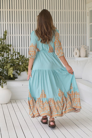 Jaase Tessa Maxi Dress with Drawstring Waist - Arabian Nights - Style House Fashion