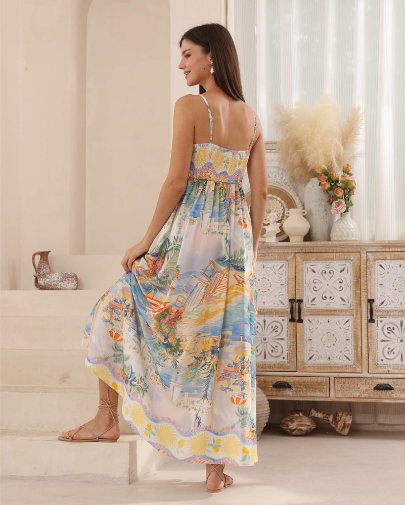 Iris Maxi Collette Maxi Dress Square Neckline Pockets Spaghetti Strap - Summer Down Under