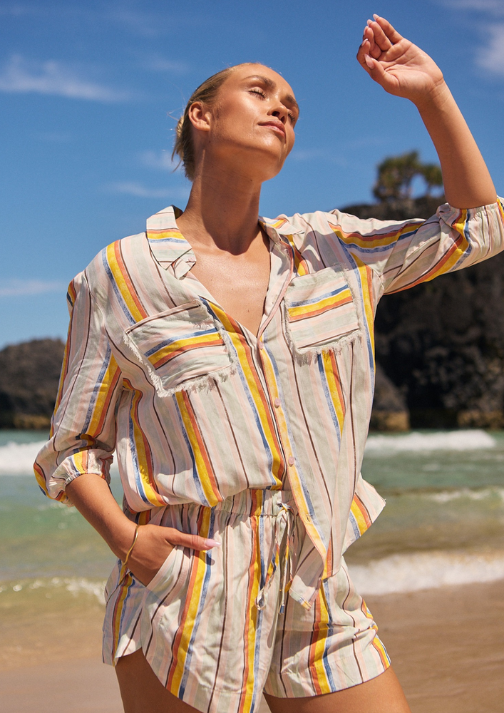 Jaase Charlie Shorts with Drawstring Pockets Side Split - Coloured Sands - Style House Fashion Jaase Jaase Jaase Jaase Jaase Jaase Jaase