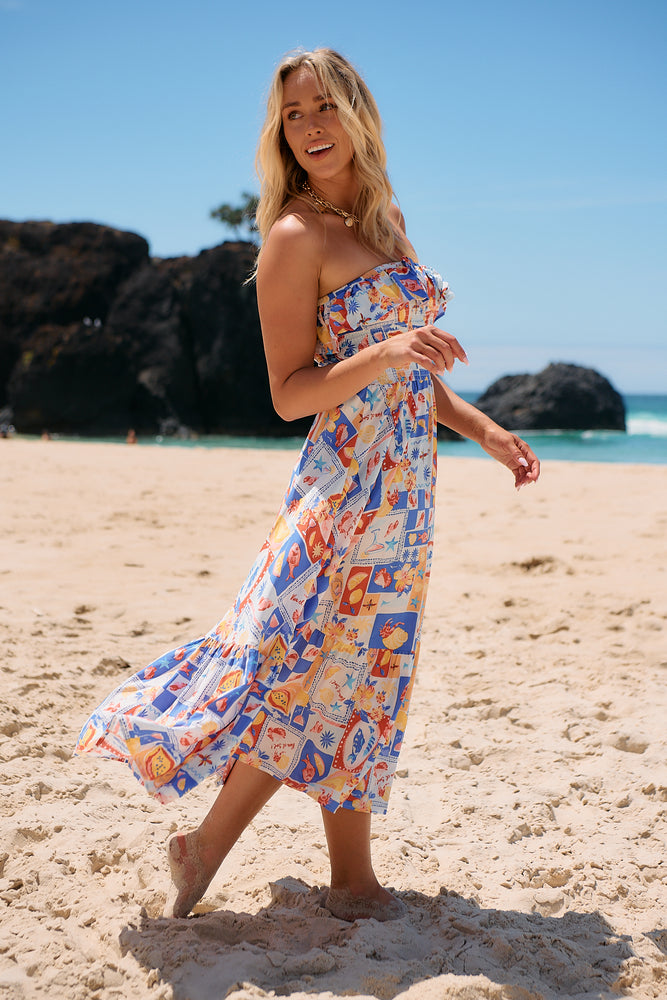 Jaase Solara Strapless Maxi Dress with Frill Detail - Viva De Sol