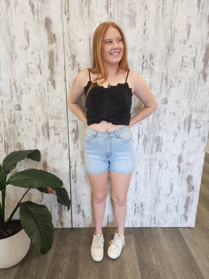 Country Denim Lilly High Rise Stretch Shorts - Light Blue - Style House Fashion Country Denim Country Denim Country Denim Country Denim Country Denim Country Denim