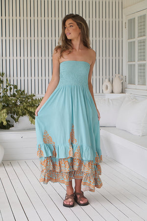 Jaase Samba Maxi Dress with Shirred Bodice Pockets Strapless - Arabian Nights - Style House Fashion Jaase Jaase