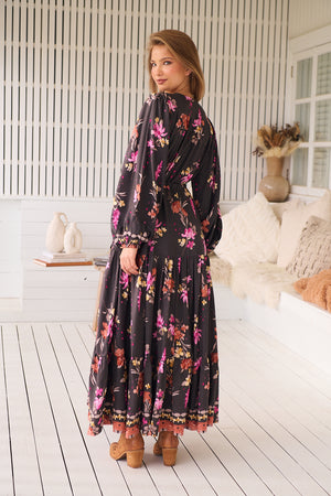 Jaase Teresa Maxi Dress Long Billowy Sleeve - Monarch Bloom - Style House Fashion Jaase