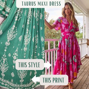 Jaase Taurus Maxi Dress with V Neck Flutter Sleeve Hankerchief Skirt - Kiva - Style House Fashion Jaase