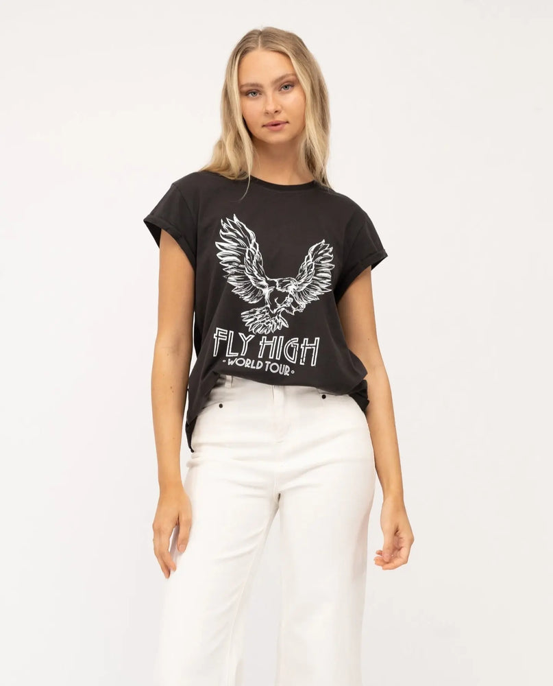 
            
                Load image into Gallery viewer, Fly High Vintage T Shirt - Black Paper Heart
            
        