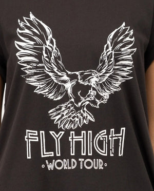 Fly High Vintage T Shirt - Black Paper Heart