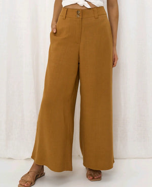 Joplin Silk Linen Pants - Vintage Mustard - Style House Fashion Style House Fashion